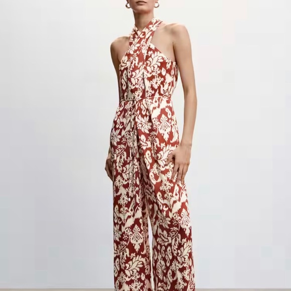 MANGO bow tie jumpsuit - Picture 2 of 8